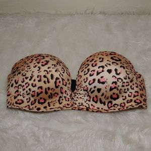 Victoria Secret Strapless Push Up Cheetah Bra
